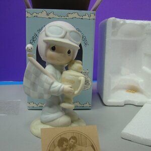 Precious Moments PM842 Trust in the Lord to the Finish Race Car Driver Figurine